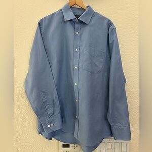 $89 Banana Republic Blue Cotton Dress Shirt Sz L relaxed fit excellent condition